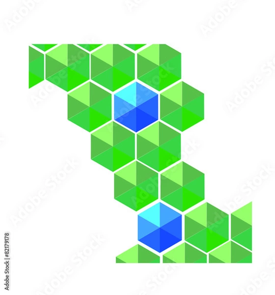 Fototapeta Green hexagons