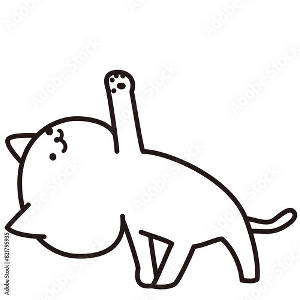 Fototapeta 加工ok　ねこ素材No.254 三角のポーズ