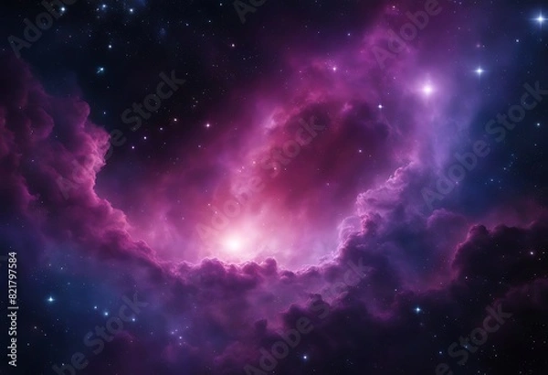 Fototapeta Colorful space Spiral galaxy cloud nebula. Stary night cosmos. Universe science astronomy. Generative AI