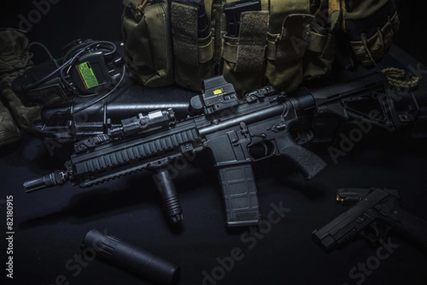 Fototapeta assult rifle background