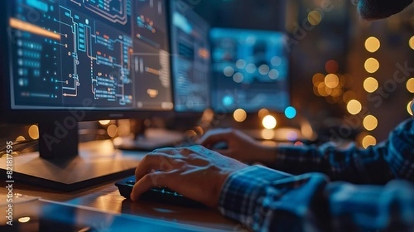 Obraz Electrical Engineer Designing Circuits