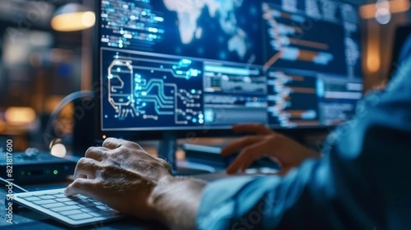 Obraz Electrical Engineer Designing Circuits