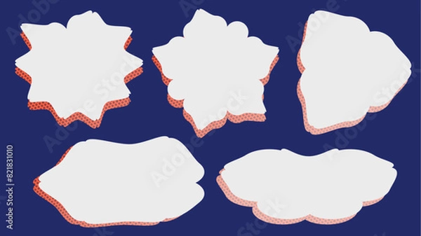 Obraz Cloud Label Bubble Pack Set with Background Shadow Dot