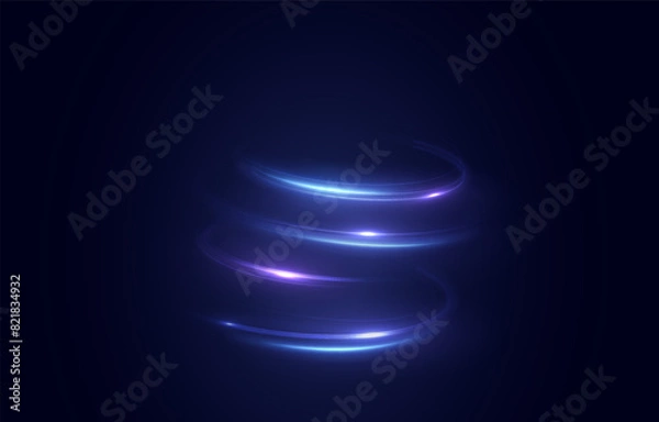 Obraz Collection of futuristic hud podiums or portals blue or neon HUD PNG. Technological background. Light glass circles, lines, table, HUD platform PNG.	
