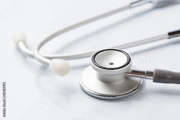 Fototapeta Stethoscope on white background