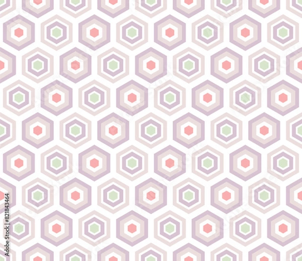 Fototapeta Japanese Pastel Hexagon Vector Seamless Pattern