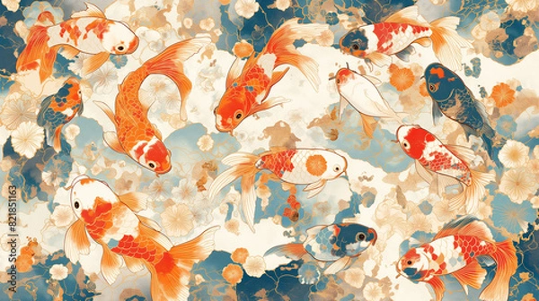 Fototapeta 和風の金魚