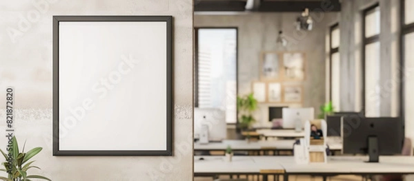 Fototapeta white mock up frame in the modern office room