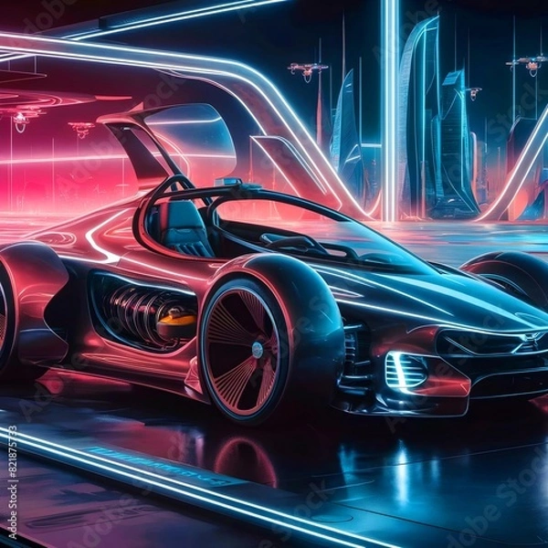 Obraz Powerful safety future technology car racing image