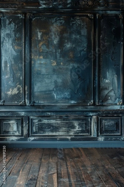 Fototapeta Vintage retro photo studio background, AI generated