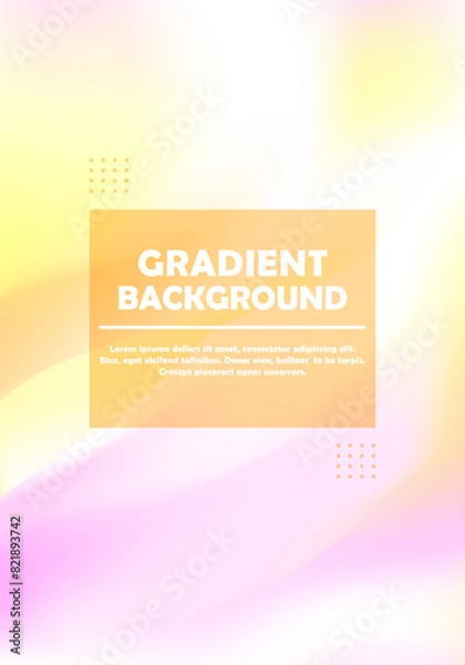 Fototapeta A bright color illustration, with a soft background composed of a gradient of yellow and pink