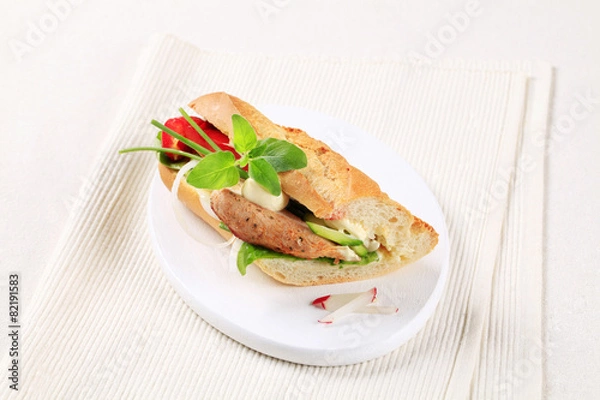 Obraz Pork and vegetable sandwich