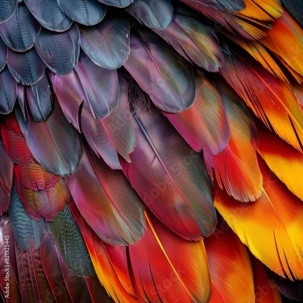 Fototapeta Vibrant bird feather texture