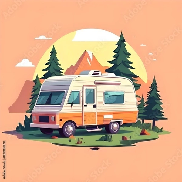 Obraz caravan in the camping site