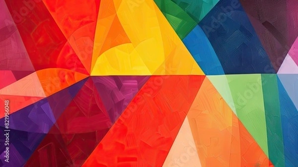 Fototapeta "Diverse and Vibrant Abstract Geometric Art for Pride Day Celebration"