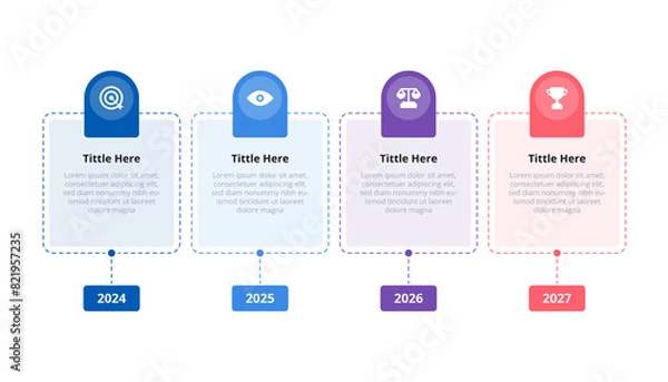 Fototapeta Timeline Infographic design 5 options or steps with icons. Infographic business concept Can be used for info graphics, flow charts, presentations, web sites, banners.