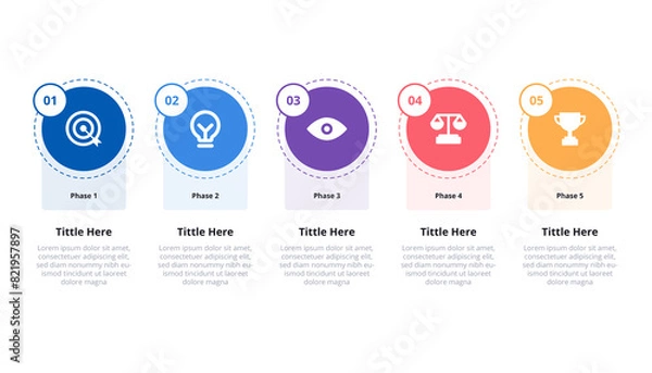Obraz Timeline Infographic design 4 options or steps with icons. Infographic business concept Can be used for info graphics, flow charts, presentations, web sites, banners.