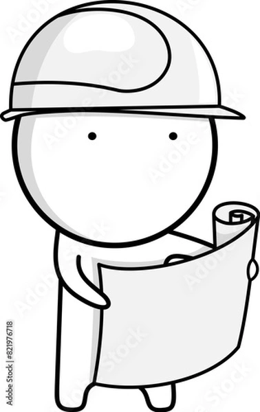 Obraz Builder reading the plan