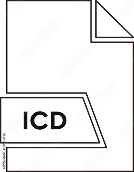 Fototapeta ICD File format icon spacing in objects