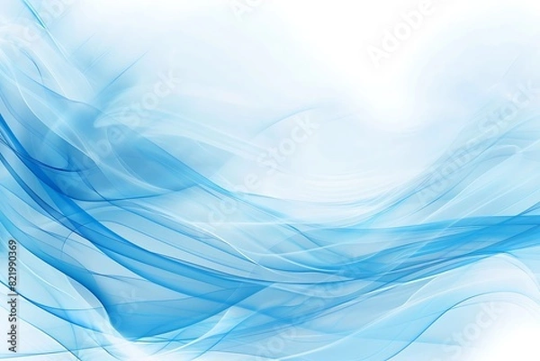Fototapeta Abstract Ink Wave: Ice Blue and Navy Splashes
