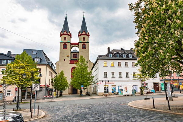 Obraz Altstadt street in old town of Hof