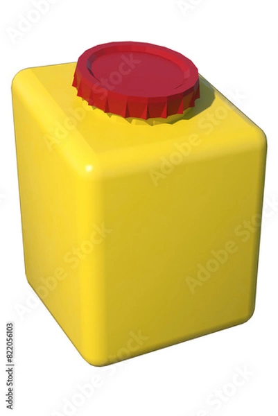 Fototapeta barattolo giallo con tappo colorato 