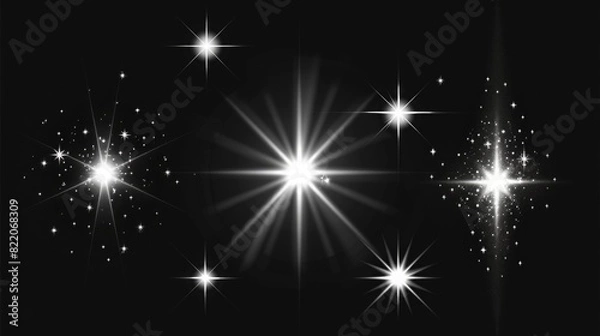 Obraz A striking black and white photo of a star burst. Perfect for adding a dramatic touch to any project