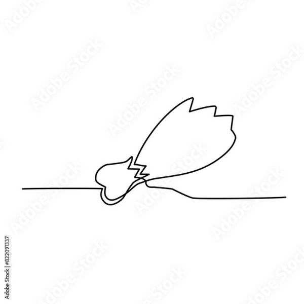 Fototapeta chicken thigh continuous line art