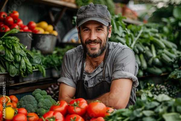 Fototapeta Anonymous Chef Harvesting Fresh Vegetables