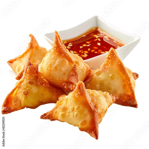 Obraz Crab rangoon, transparent background, isolated image, generative AI
