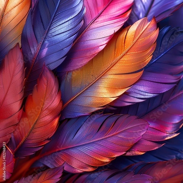 Fototapeta colorful tropical leafs background, top view