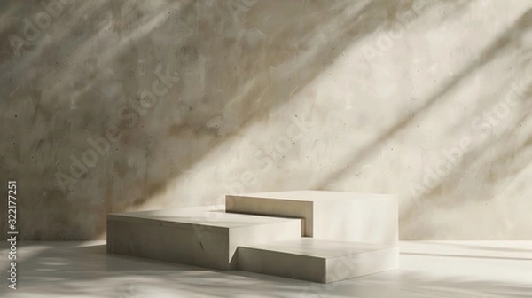 Obraz Minimalist Square Podium with Soft Shadow Backdrop