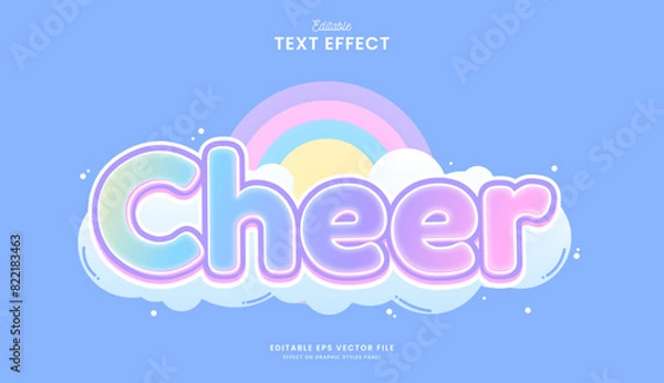 Obraz decorative editable cute rainbow text effect vector design