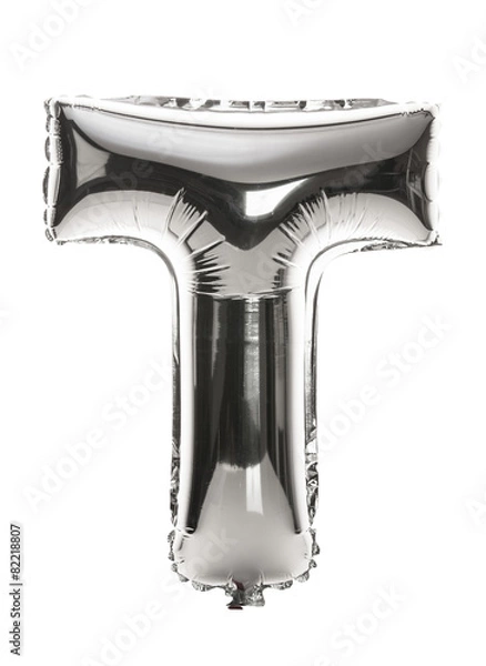 Obraz Chrome Balloon letter in shape of upper case T