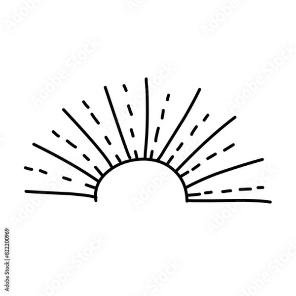 Fototapeta sunshine line doodle