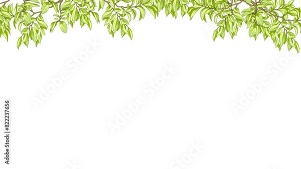 Obraz green leaves border