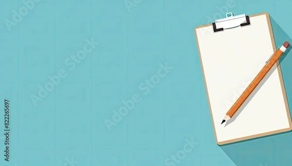 Fototapeta Empty Clipboard and Pen Ready for Notes
