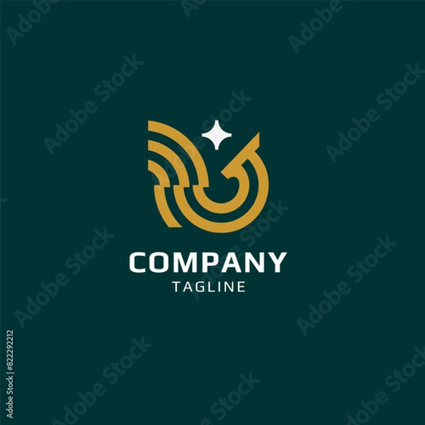 Fototapeta Rooster Line Abstract Minimalist Logo Vector