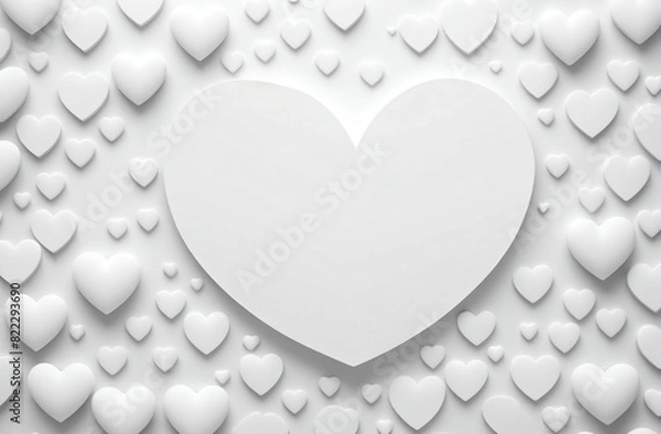 Obraz Abstract modern white background with heart shapes