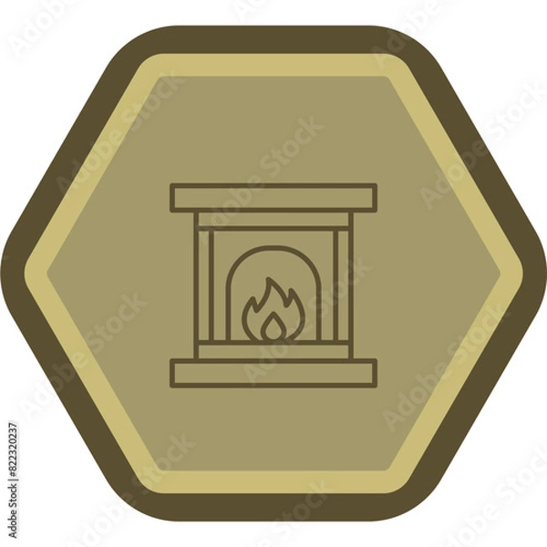 Obraz Fireplace Line Polygon Icon