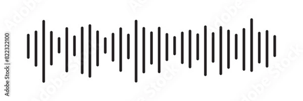 Fototapeta Sound wave icon in trendy outline style design. Vector illustration isolated on white background.