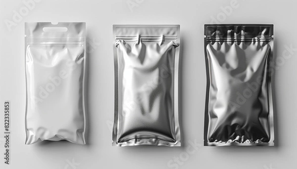 Obraz aluminium packaging mockup for snack and candy and many more product packaging generated by AI 