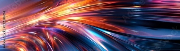 Fototapeta The sleek lines and dynamic colors of the tech abstract background transport viewers to a world of advanced innovation and endless possibilities