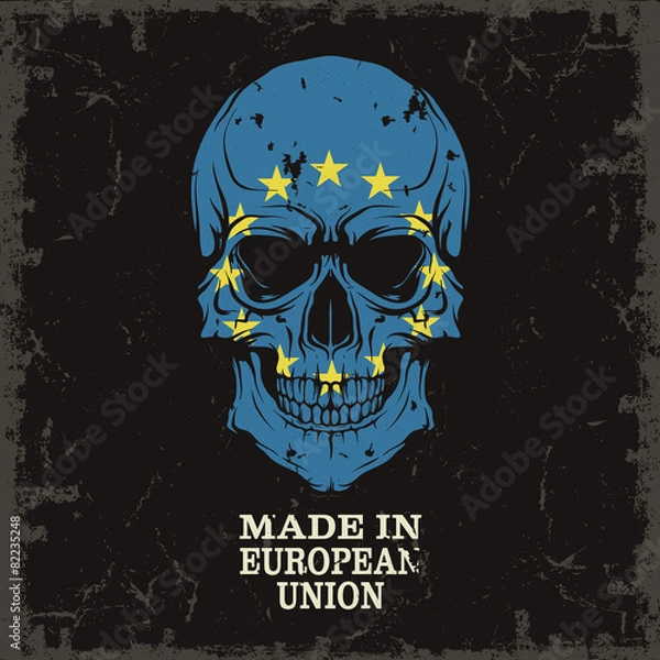 Fototapeta Skull color of the flag
