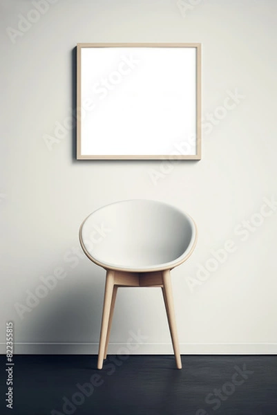 Fototapeta minimalistic interior, Scandinavian style, poster, background, blank, copy