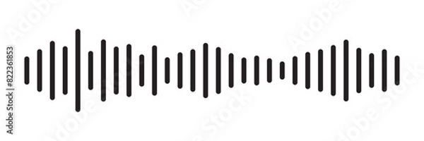 Fototapeta Radio Wave icon. Monochrome simple sound wave on transparent background. Vector sound wave icon. Music player sound bar. Record interface. Equalizer icon with soundwave line. used for mobile phone.