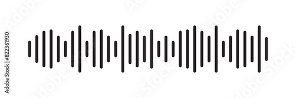 Fototapeta sound icon set. digital recorder voice audio wave vector symbol. soundwave frequency icon in black and white color.