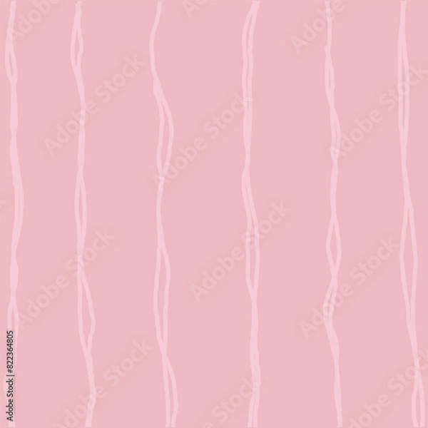 Fototapeta Decorative square pattern with hand drawn stripe shapes. Hand painted grungy ink doodles in red, pale, white, lilac; purple; violet; lavender colors. Wavy curly lines print