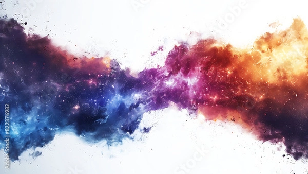 Fototapeta Beautiful cosmic outer space on transparent background	