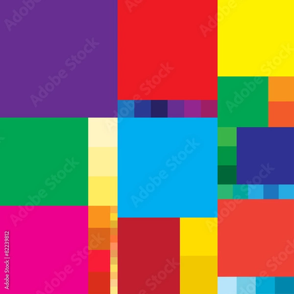 Fototapeta Abstract ornament of colored squares